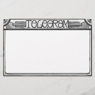 Papeterie de télégramme de Steampunk d'art déco