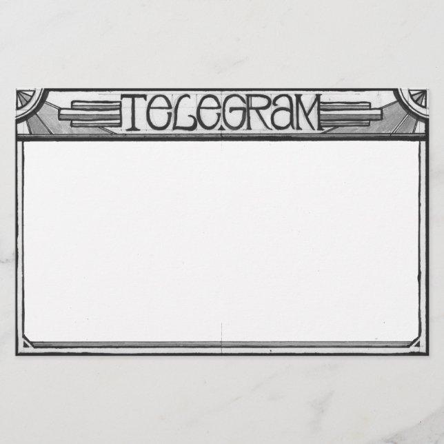Papeterie de télégramme de Steampunk d'art déco (Devant)