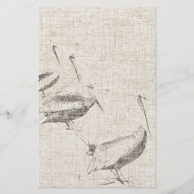 Papeterie de toile d'oiseaux de pélican (Devant)