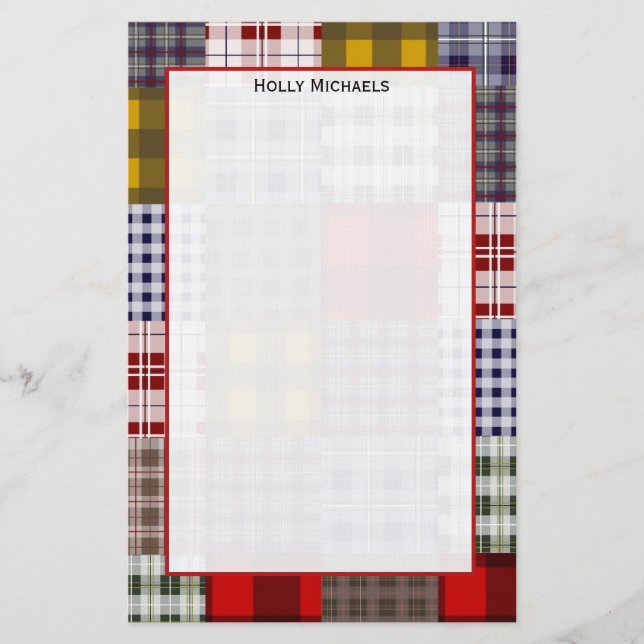 Papeterie de très bon goût de patchwork de plaid (Devant)
