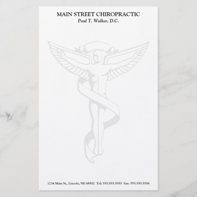 Papeterie d'emblème de chiropractie (Devant)
