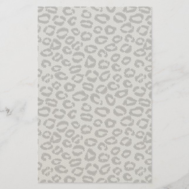 Papeterie Dentelle noire avec motif léopard blanc (Devant)