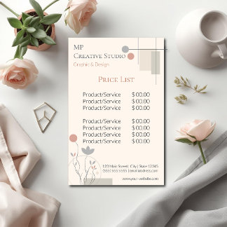 Papeterie Design Abstrait Pastel : Florales Modernes & Géomé