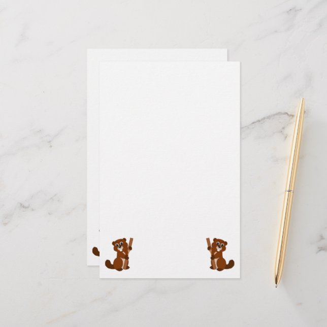 Papeterie Design Beaver (Devant/Arrière en situation)