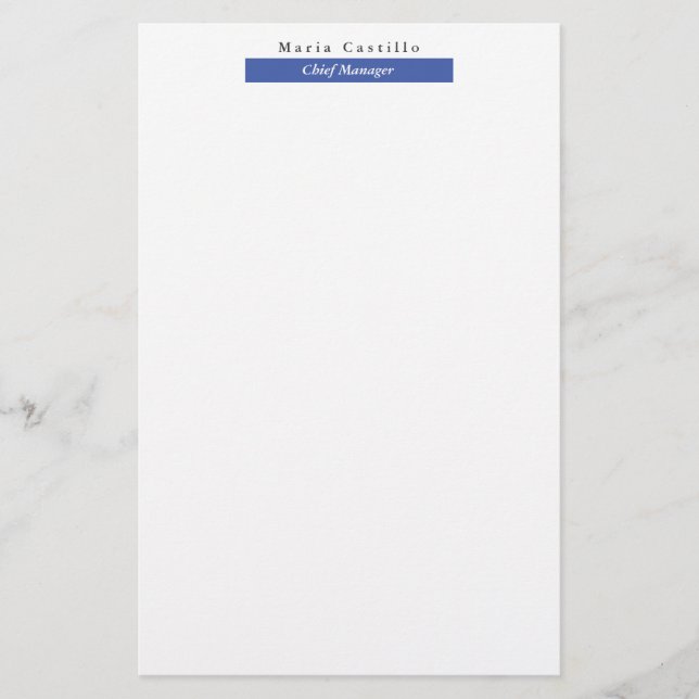 Papeterie Design minimaliste bleu clair élégant (Devant)