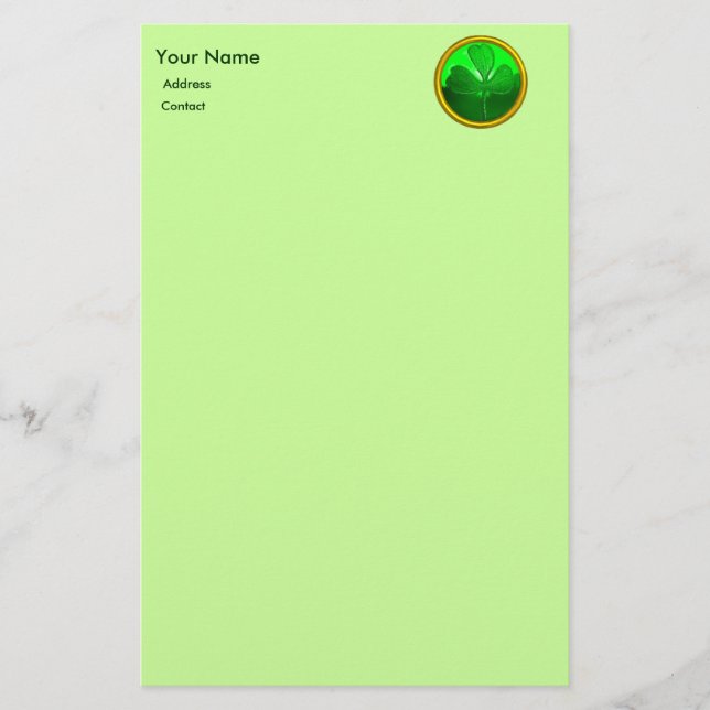 Papeterie Détail shamrock du COEUR CÉLTIQUE DE SAINT PATRICK (Devant)