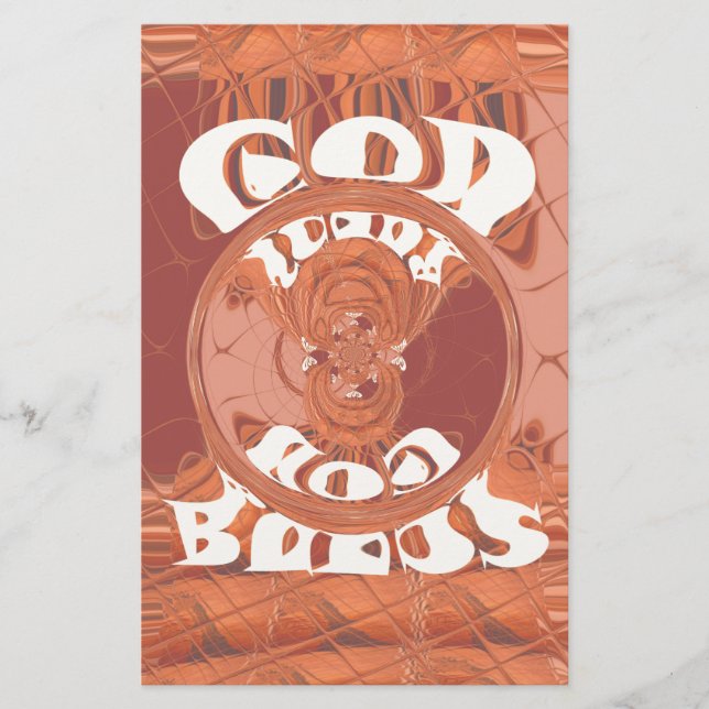 Papeterie Dieu Vous Bénit Un Design De Texte Inspirant. (Devant)