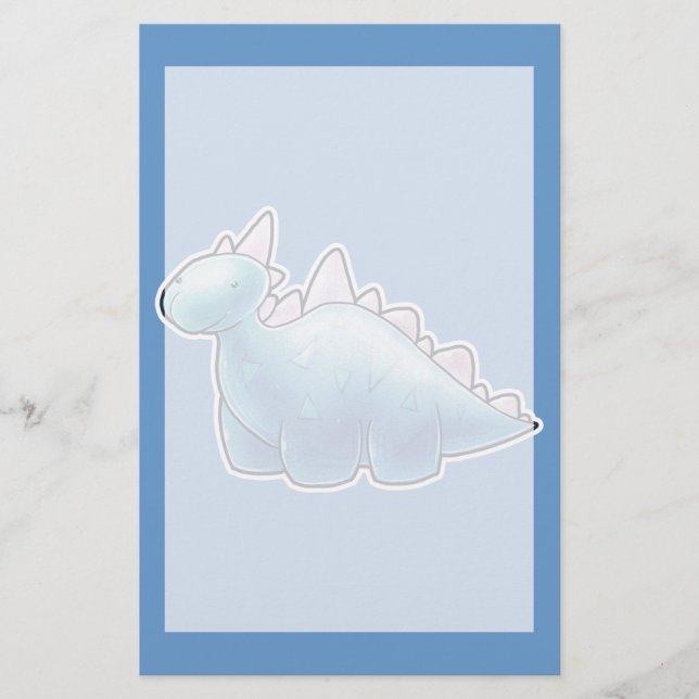 Papeterie Dinosaure bleu-clair de bébé (Devant)