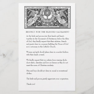 Papeterie Directives de tenue de mariage catholique pour les