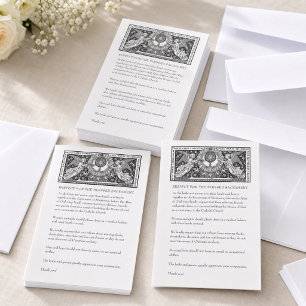 Papeterie Directives de tenue de mariage catholique pour les