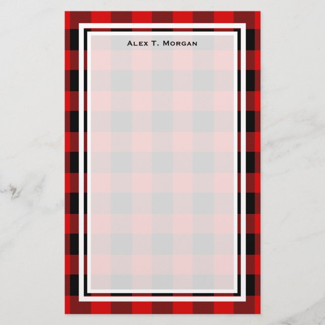 Papeterie do-it-yourself BG Buffalo plaqué Tartan noir rouge (Devant)