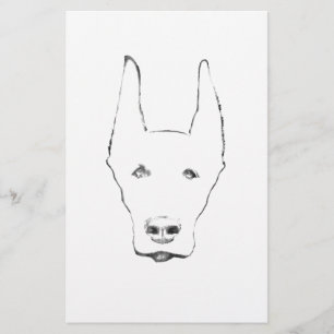 Papeterie Doberman Pinscher Dog Croquis Visage