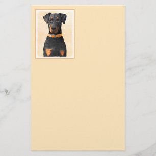 Papeterie Doberman Pinscher Peinture non découpée Art origin