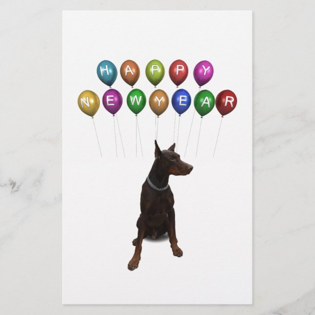 Papeterie Doberman Pinscher souhaite Bonne Année 2016 (Devant)