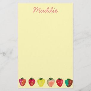 Papeterie Douceur fraise mignonne aquarelle de fruit mignon