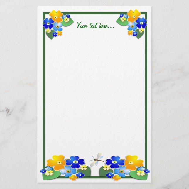 Papeterie Douche à fleurs ~ fixe (Devant)