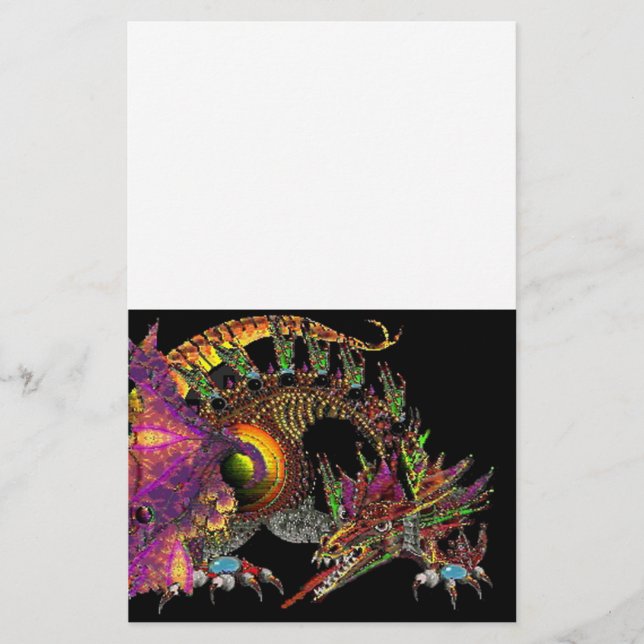 PAPETERIE DRAGO / DRAGON D'OR IMAGINAIRE EN NOIR PURPLE (Devant)