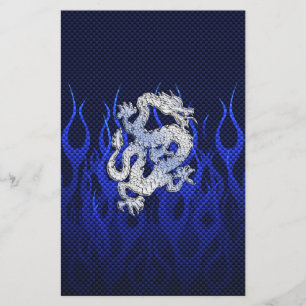 Papeterie Dragon bleu dans les styles de fibres de carbone C