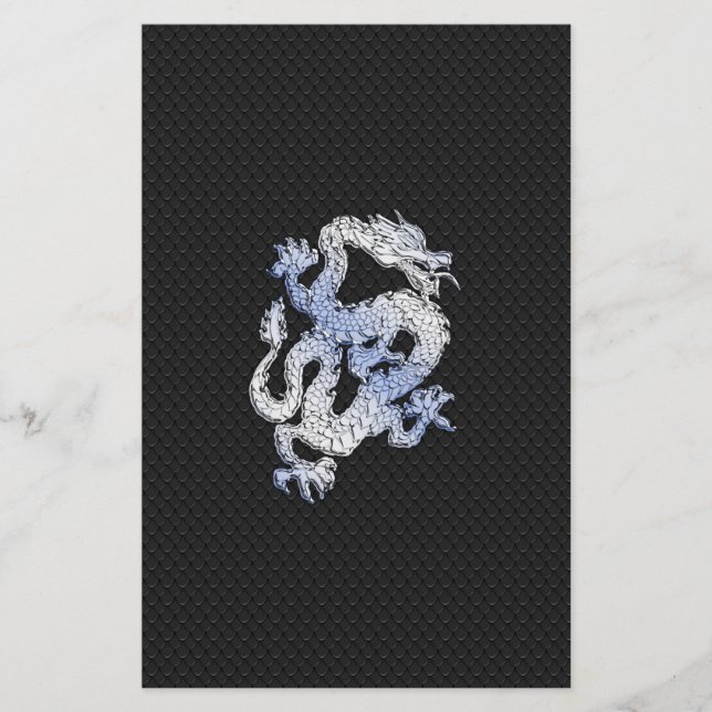 Papeterie Dragon de style de chrome sur la copie noire de (Devant)