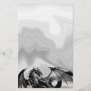Papeterie Dragon en papier Imaginaire gris