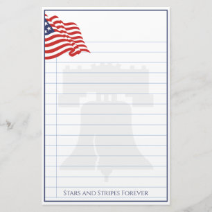 Papeterie Drapeau américain illustration Rouge Blanc & Bleu