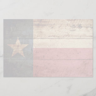 Papeterie Drapeau d'état du Texas sur le vieux grain en boi