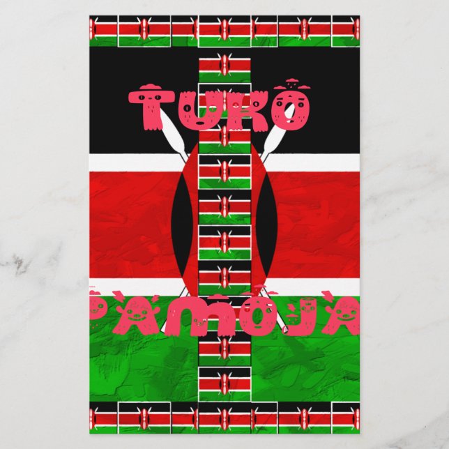 Papeterie Drapeau du Kenya : Tuko Pamoja - Design d'art de l (Devant)