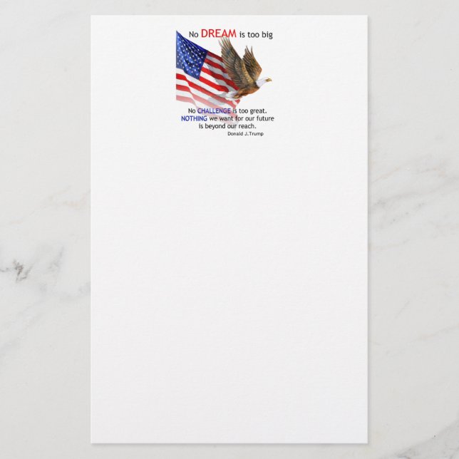 Papeterie Drapeau et aigle Donald J Trump Citation (Devant)