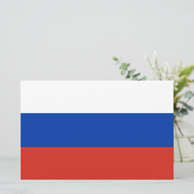 Papeterie Drapeau russe (Russie) Papier à lettres (Debout devant)