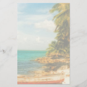 Papeterie Dreamy Tropical Beach avec Rowboat
