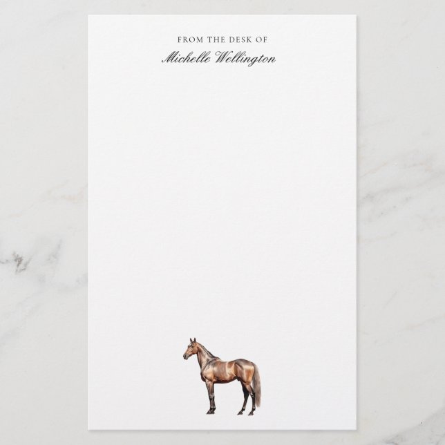 Papeterie Du Bureau De | Élégant Nom équestre du cheval (Devant)