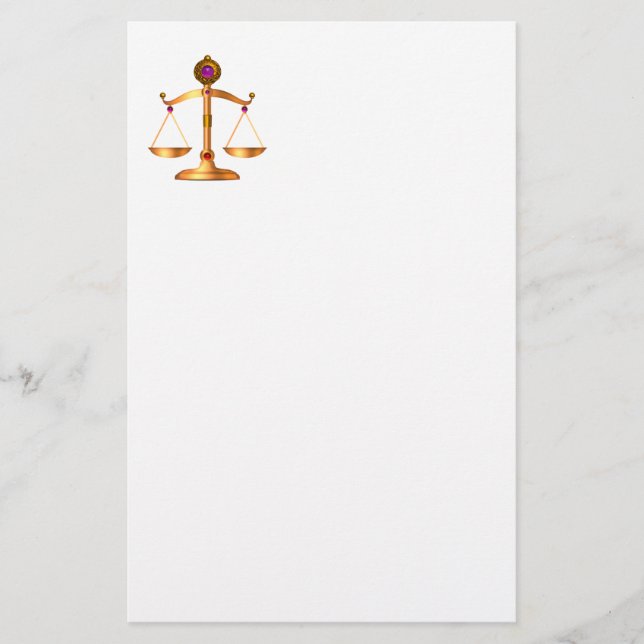 PAPETERIE ÉCHELLES D'OR DE LA LOI AVEC PIERRES GEM, SYMBOLE  (Devant)