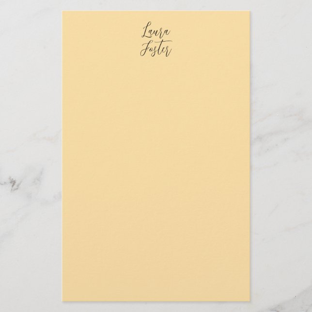 Papeterie Écriture Classique Élégante Nom Couleur Beige (Devant)