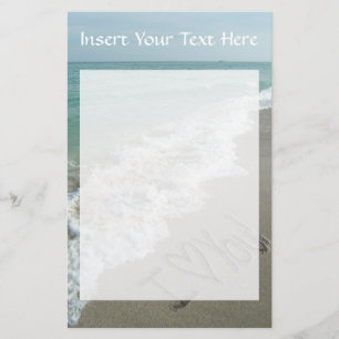 Papeterie Écriture de sable sur la plage, je t'aime