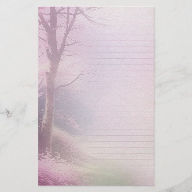 Papeterie Écriture en fleurs roses Papier & Journal Ephemera (Devant)