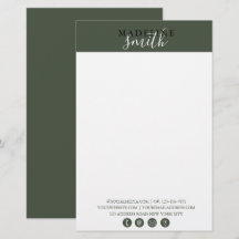 Écriture moderne vert foncé