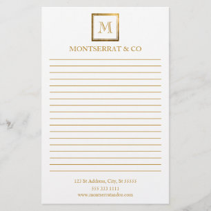 Papeterie Élégant Business Monogram Logo Gold Carré Linked