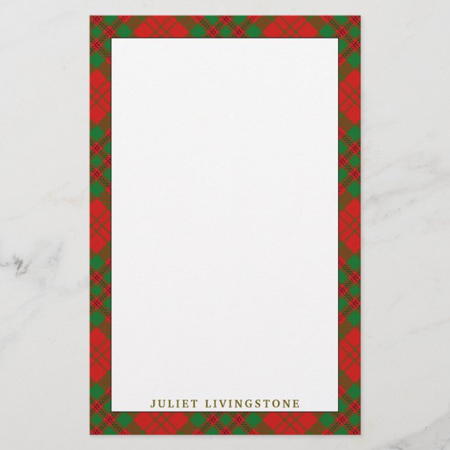 Papeterie Élégant Clan Livingstone Tartan Plaid (Devant)