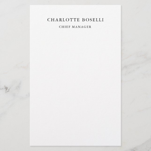 Papeterie Élégant Classique Professionnel Simple Minimaliste (Devant)