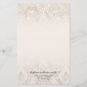 Papeterie Élégant Français Damask Ivory Professionnel