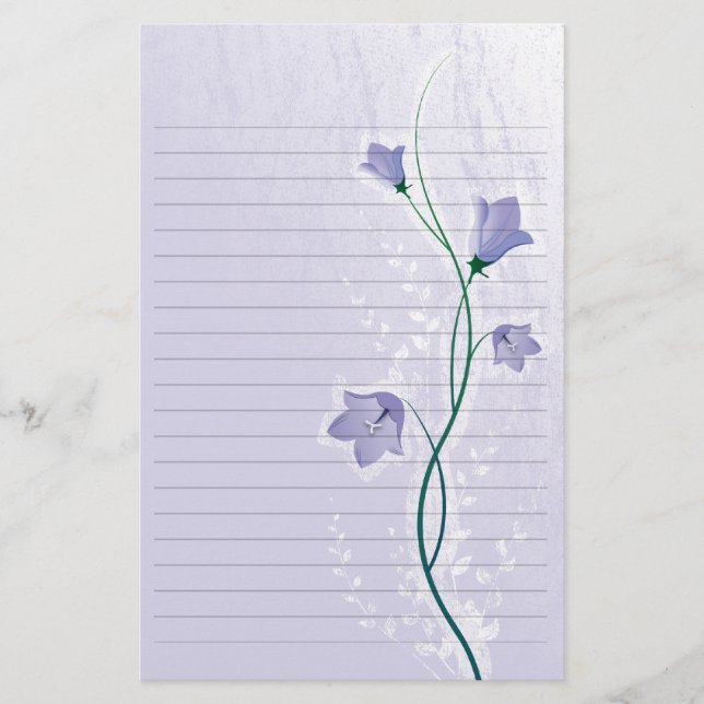 Papeterie élégant lavande fleurie mariage papier doublé (Devant)