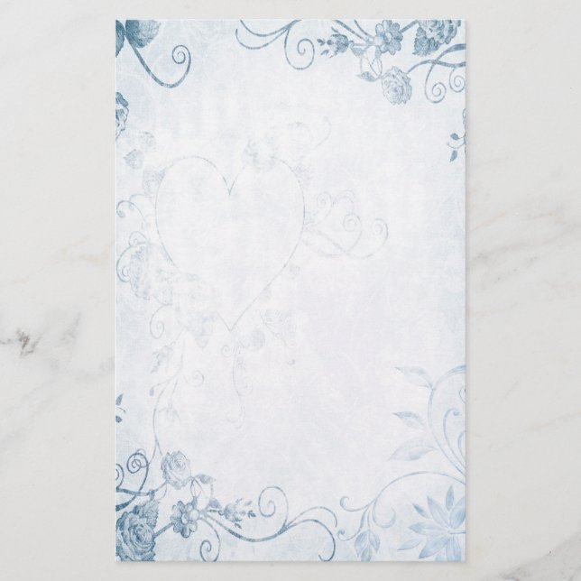 Papeterie Elégant mariage bleu Vintage (Devant)