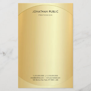 Papeterie Élégant minimaliste Gold Modern Modèle personnalis