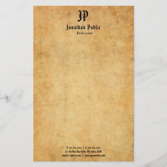 Papeterie Élégant Modèle Monogramme manuscrit Vintage (Devant)