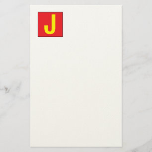 Papeterie Élégant Moderne Professionnel Monogramme Rouge Jau