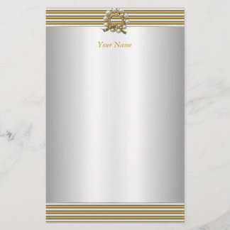 Papeterie Élégant Or Argent Blanc Perle