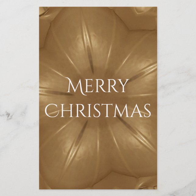 Papeterie Elégant or Brown Noël Kaleidoscope Star (Devant)