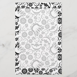 Papeterie Élégant papier à lettres noir blanc