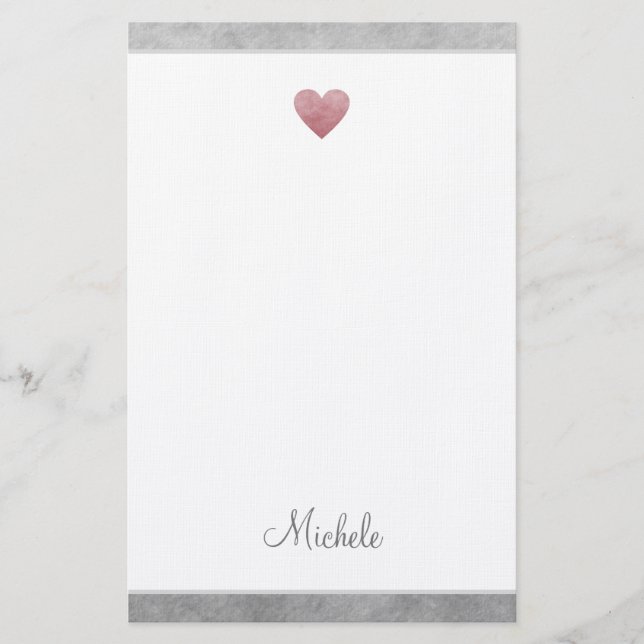 Papeterie Élégant Rose Gold Foil Heart Script moderne (Devant)