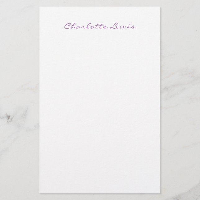 Papeterie Élégant Script Plain Moderne Minimaliste (Devant)